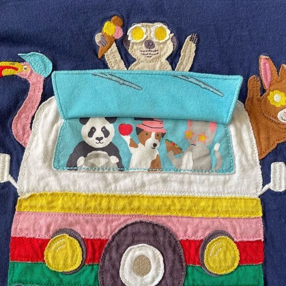 Mini Boden Road trip tee bus animals girls size 7-8 - Picture 3 of 5